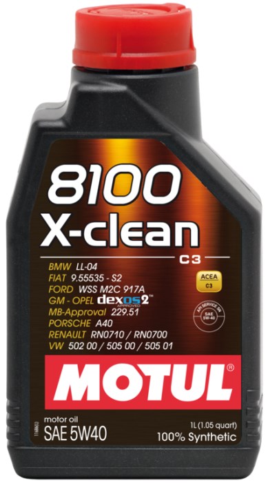 Motor oils Engine oil MOTUL 8100 XCLEAN 5W-40 C3 1L  Art. 102786